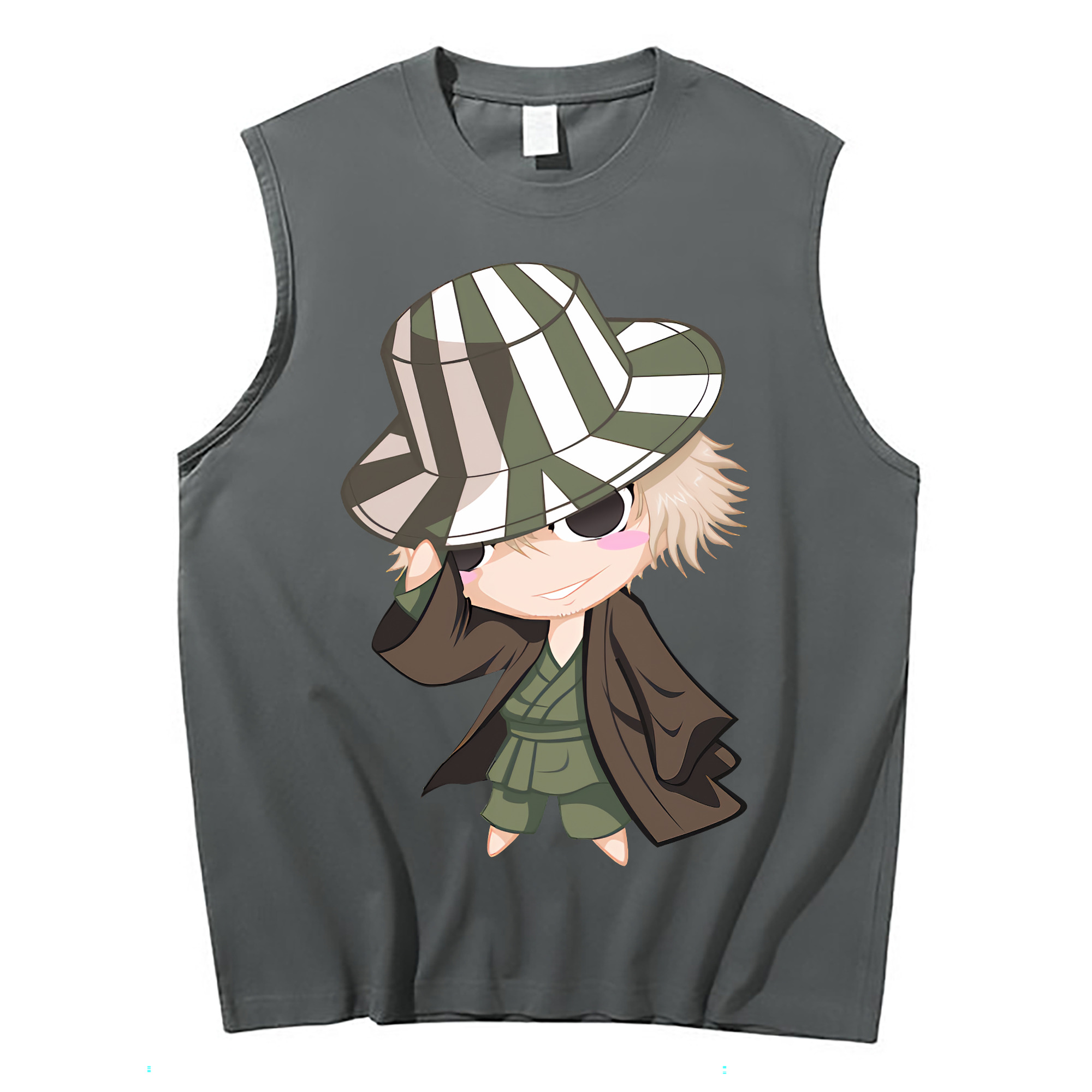 （画像用） "ブリーチ 浦原 喜助（うらはら きすけ） BLEACH Urahara Kisuke " コットン100％タンクトップ（フロントプリント）